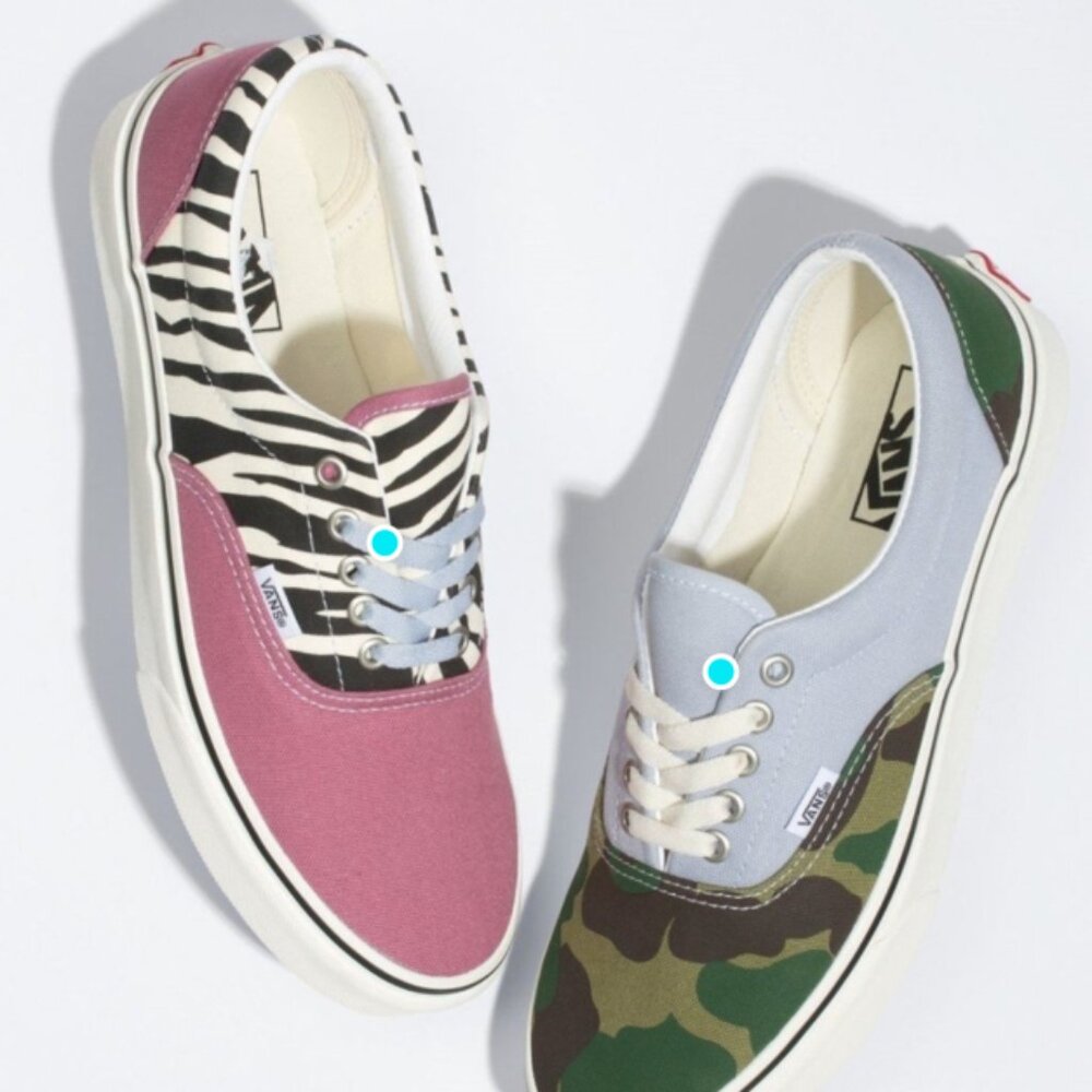 Vans- VINTAGE- H2F! Zebra Camo Mix/Match- Mens 9 Women 10.5 - NEW Sneakers - Picture 7 of 8